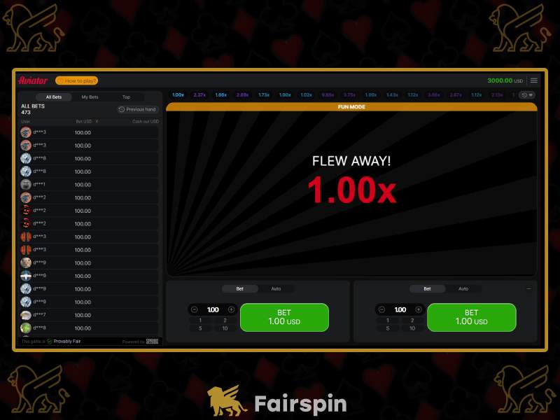 Tragaperras Aviator Crash en FariSpin Casino